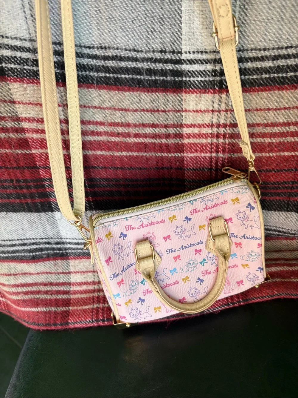 Pink gold Disney Classics Aristocats Crossbody mini bag kids purse allover Cats